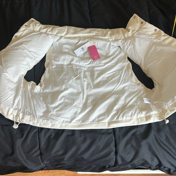 NWT Cream Leather Puffer Vest - Picture 10 of 11